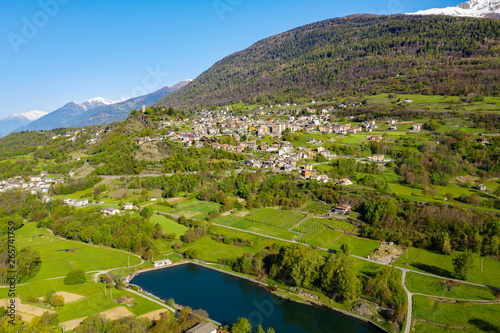 Teglio - Valtellina (IT) - Vista aerea del paese da Sommasassa photo