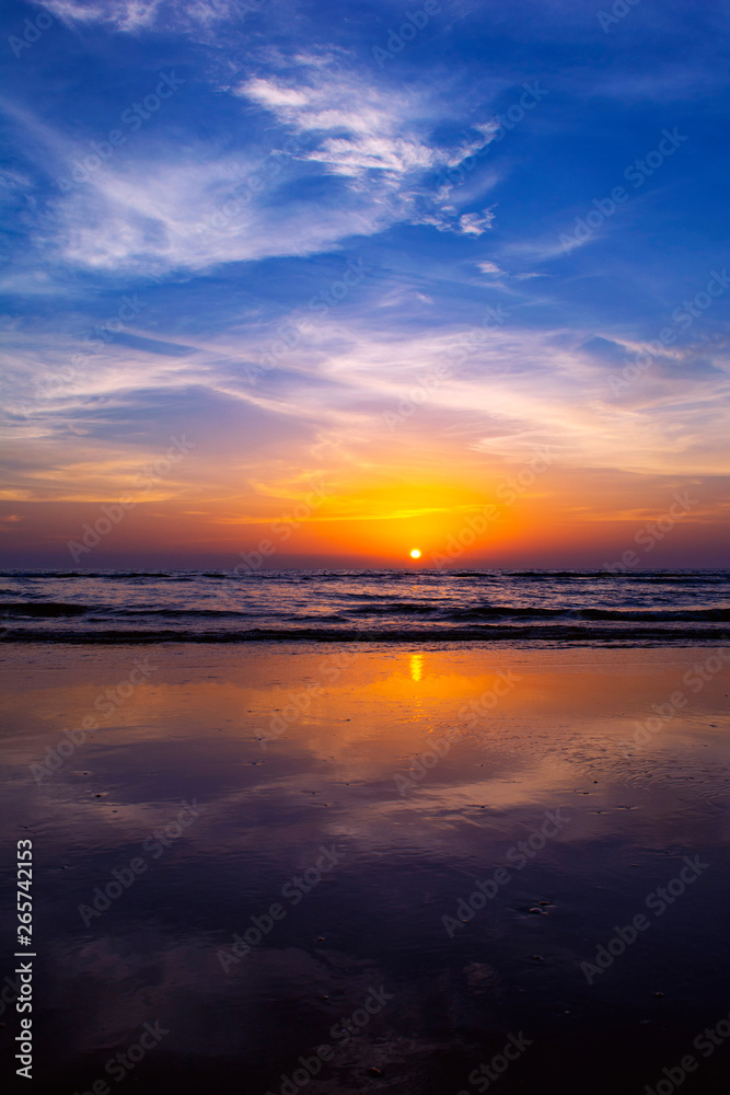 Dramatic Sunset over the Indian Ocean