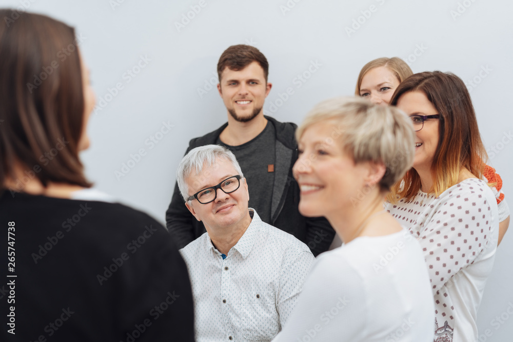 Happy smiling team of diverse business people Happy smiling team of diverse business people
