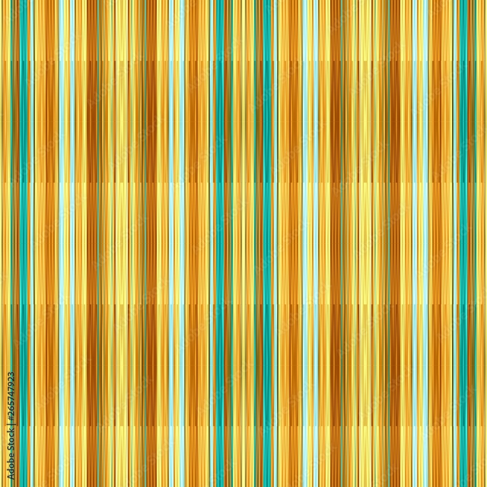 Obraz premium abstract seamless background with golden rod, light sea green and pale turquoise vertical stripes. can be used for wallpaper, poster, fasion garment or textile texture design