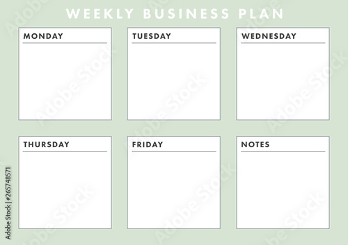Printable A4 Basic Weekly Business Planer (Live Stroke Path)