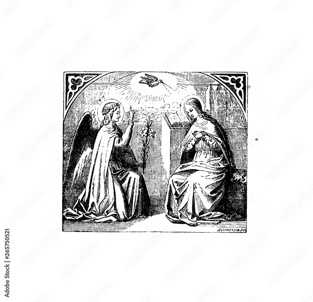 Fototapeta premium Christian illustration. Old image