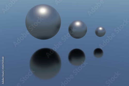 blue metal sphere - 3d model