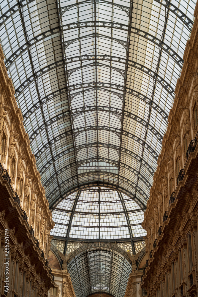 Milan. Glass ceiling in Vittorio Emanuele gallery