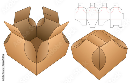 Box packaging die cut template design. 3d mock-up