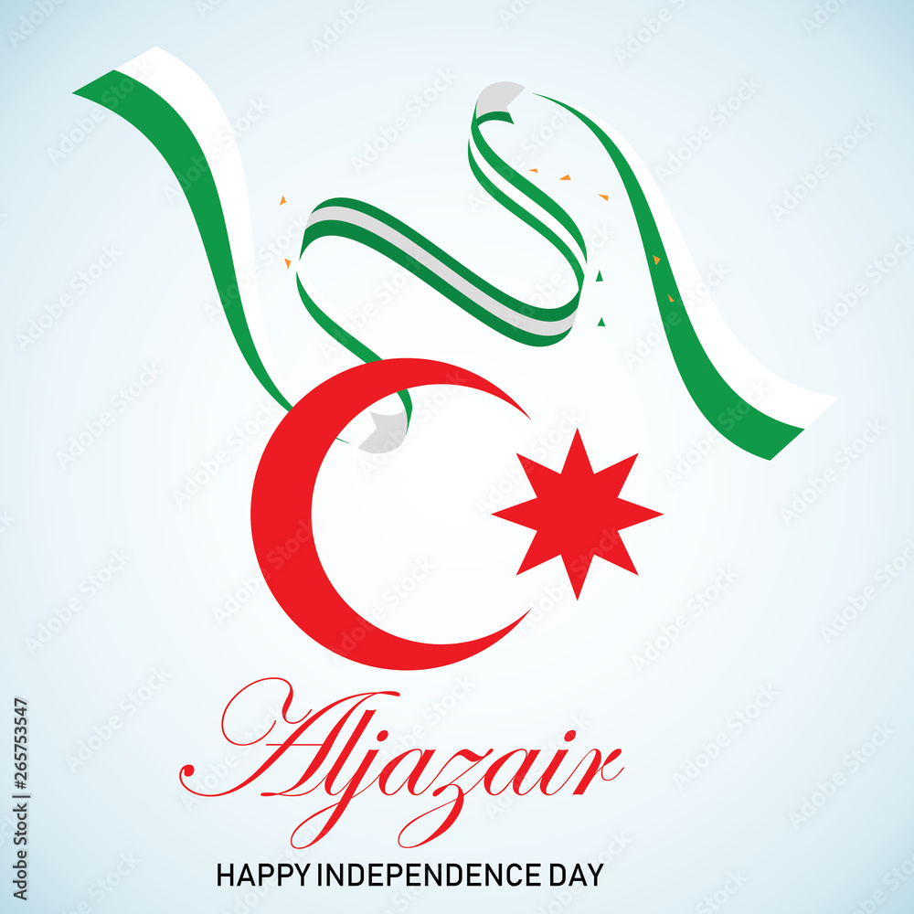 Fototapeta premium Aljazair independence day logo design vector