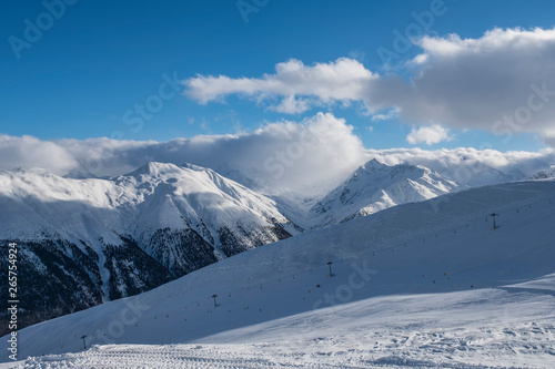 Alpine Ski Resort And Ski Slopes in Winter, Livigno, Italy © Сергій Вовк