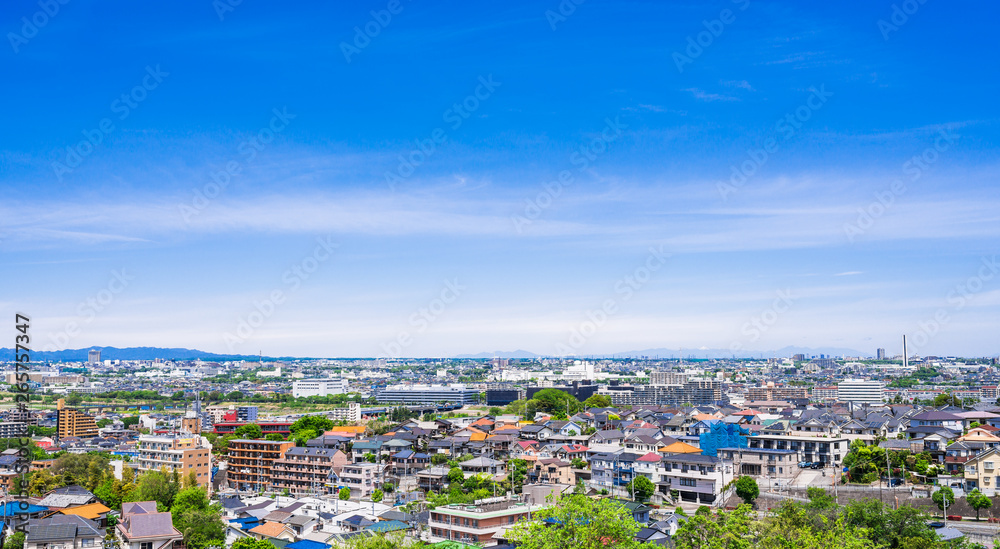 青空が広がる住宅街 青空が広がる住宅街