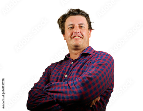 фотографія fresh natural portrait of young happy and successful man next door smiling confi