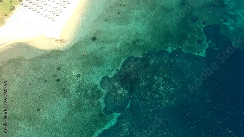 View at the sea from the air