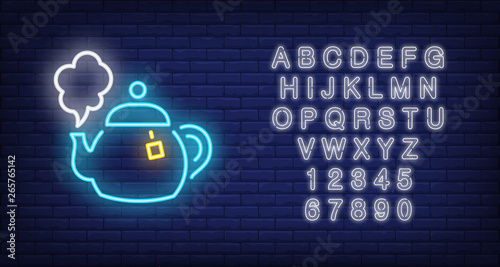 Hot tea pot neon sign