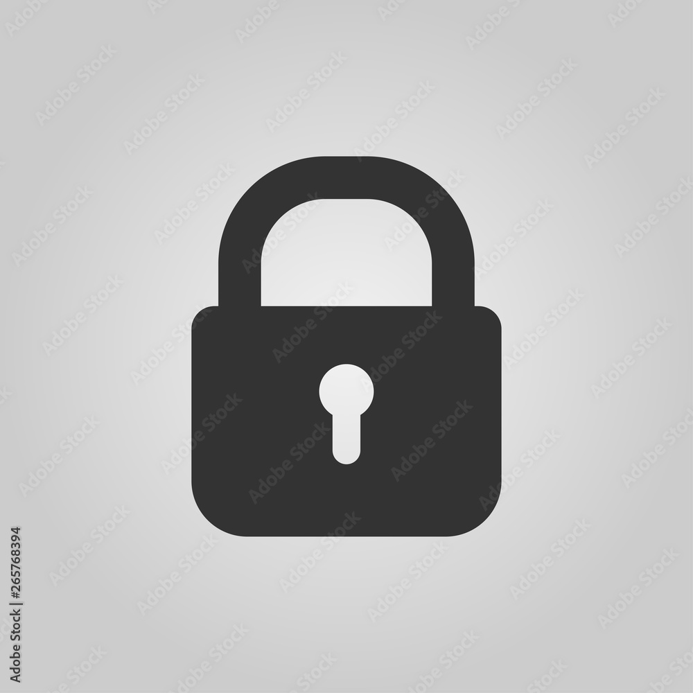 Padlock icon template. Black lock isolated on white background. Silhouette padlock for applications, sites. Private access icon, restricted access. Vector illustration. Padlock icon template. Black lock isolated on white background. Silhouette padlock for applications, sites. Private access icon, restricted access. Vector illustration.