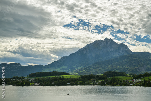Lake Lucerne and Pilatus peak  Switzerland