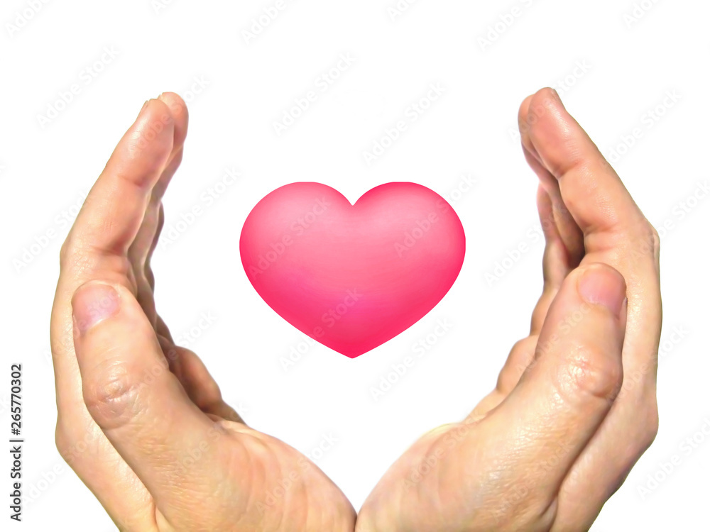 Obraz premium 手の中のハート