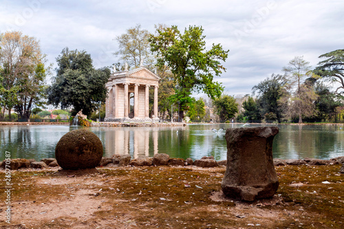 Temple of Aesculapios at Villa Borghese Gardens in Rome