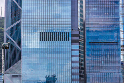 Window glass, Modern architecture in the blue sky white cloud city photo