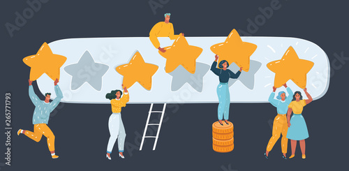 Five stars rating flat style.