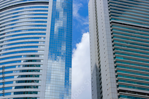 Window glass, Modern architecture in the blue sky white cloud city photo