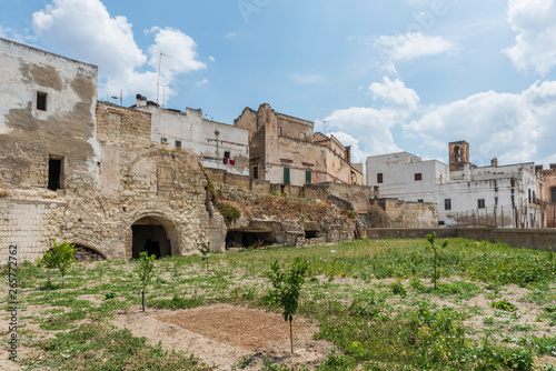 Massafra and its ravines. Houses built in the rock. Puglia to discover. Italy