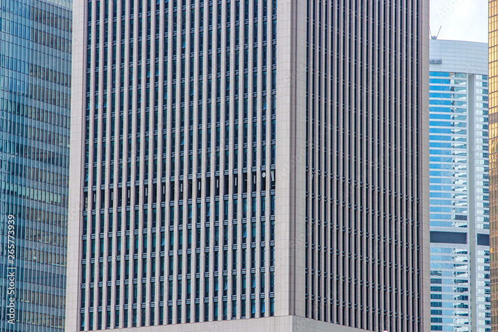 Window glass, Modern architecture in the blue sky white cloud city Window glass, Modern architecture in the blue sky white cloud city