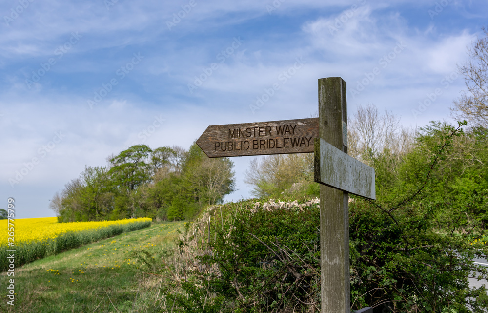 Minster Way sign in the Yorkshire Wolds
