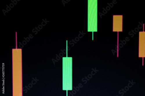 Stock exchange market graph analysis background 