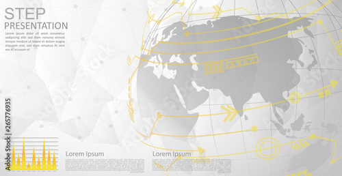infographic Template for diagram gobal network connection. world map point Internet of Things, Computing Design technology Background