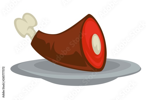 Pork leg Medieval dish royal feast jamon meat on bone