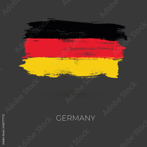 Germany colorful brush strokes painted national country flag icon. Painted texture..