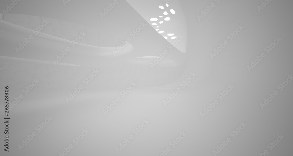 White smooth abstract architectural background. Night view with illumination. 3D illustration and rendering White smooth abstract architectural background. Night view with illumination. 3D illustration and rendering