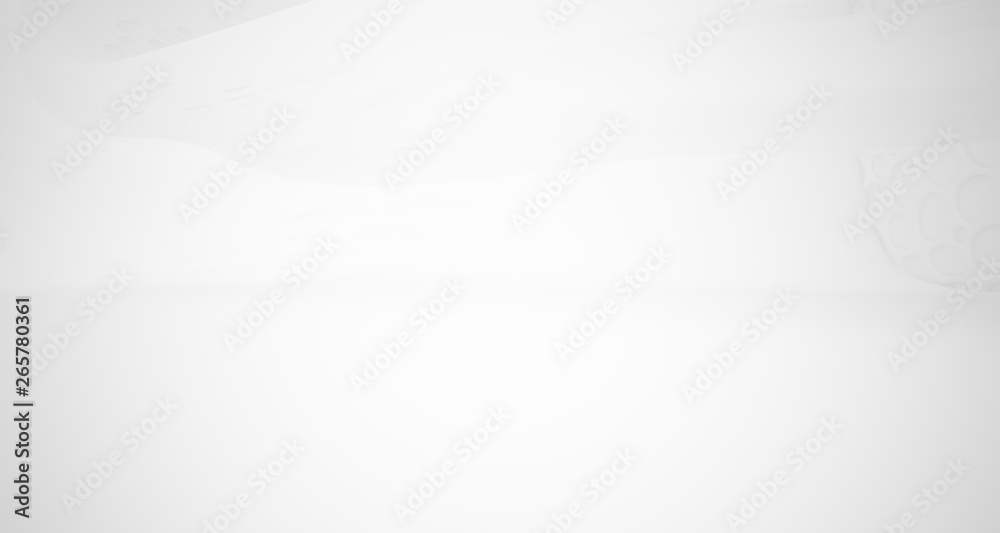 White smooth abstract architectural background. 3D illustration and rendering