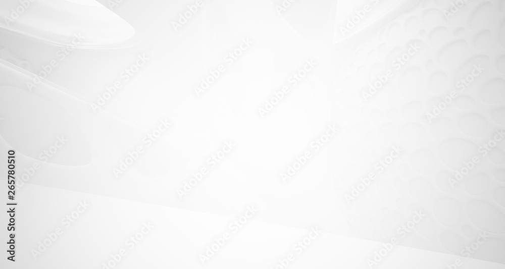 White smooth abstract architectural background. 3D illustration and rendering