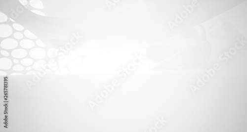 White smooth abstract architectural background. 3D illustration and rendering