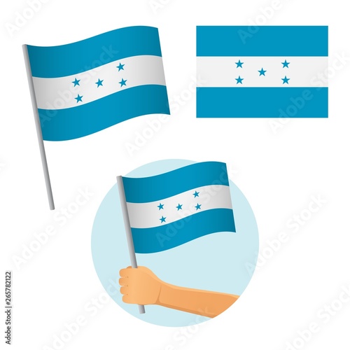 Bild auf Leinwand Honduras flag in hand