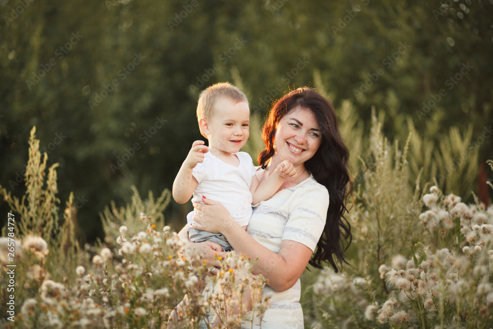 Mother and son outdoor lifestyle portrait Mother and son outdoor lifestyle portrait