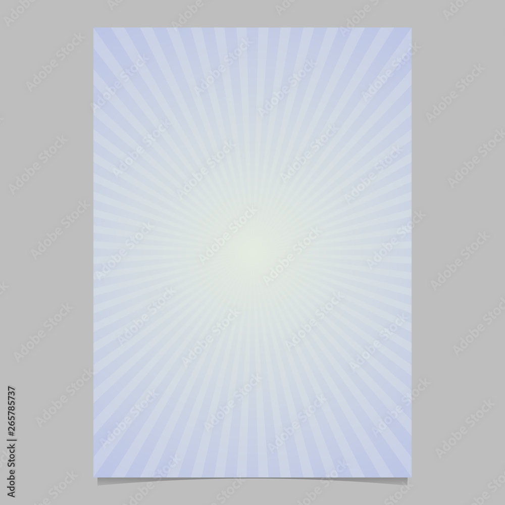 Blue gradient abstract sun rays brochure cover template - vector page background