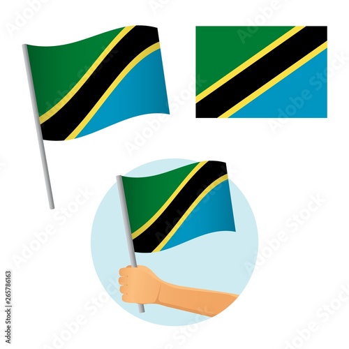Tanzania flag in hand