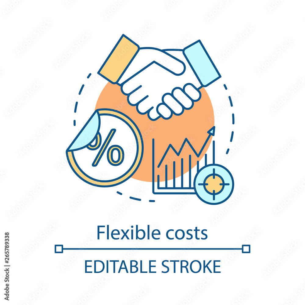 Flexible cost concept icon Flexible cost concept icon
