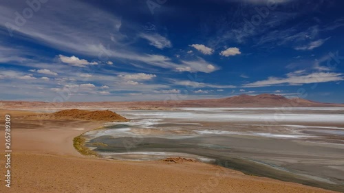 Quisquiro salar timelapse in Atacama near Bolivia border photo