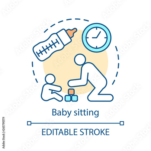 Baby sitting service concept icon
