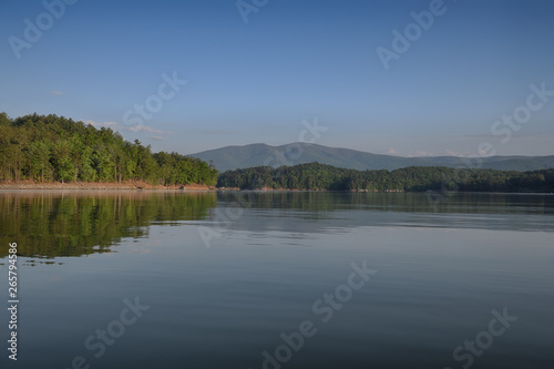 "High Mountain Lake" Lake James on an early spring morning with blue ridge mountains in the background Zen Duder Lake James Collection