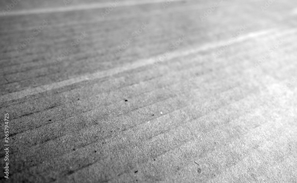 Cardboard close-up with blur effect in black and white.