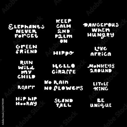 Africa Lettering Vector set