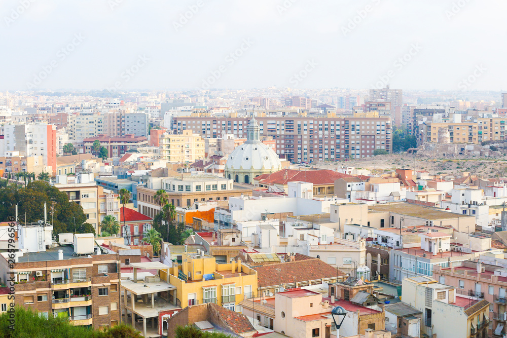 Urban panoramic view of city Cartagena, region of Murcia, Spain