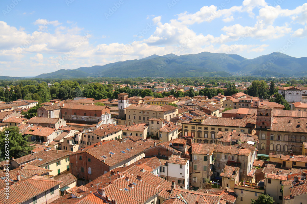Lucca city, Tuscany view from the tower Guinigi