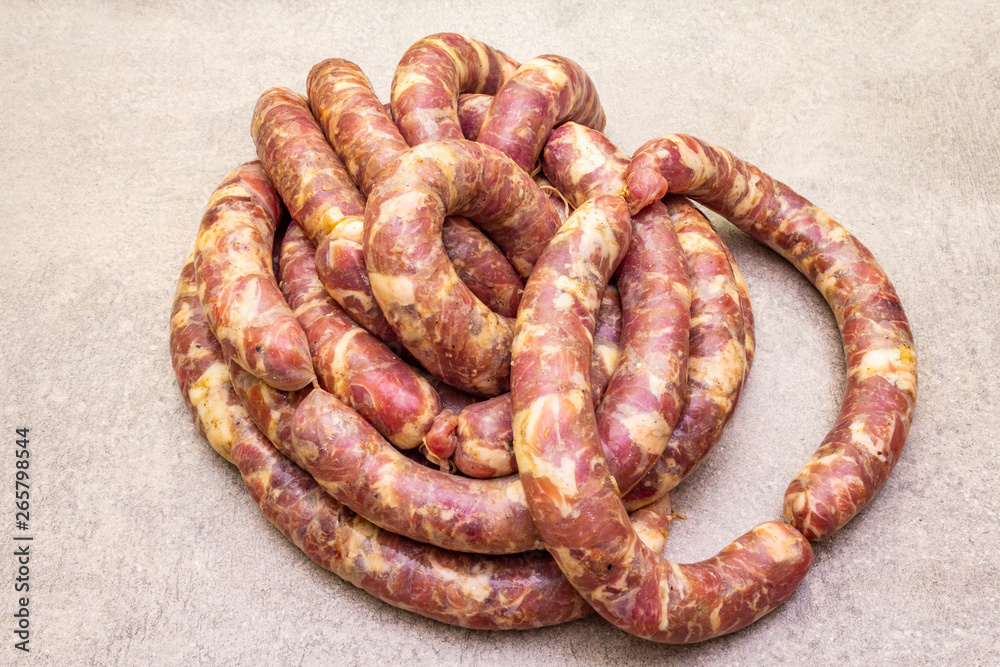 Fototapeta premium Raw pork sausage