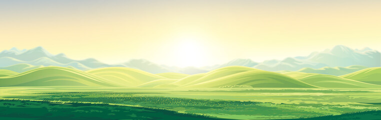 Rideaux Beige Mountain landscape with a dawn, an elongated format for the convenience of using it as a background.  © Rustic