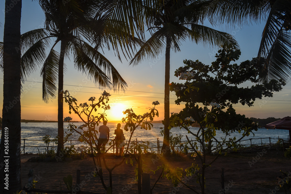 Obraz premium Sunset on lake Guaraira near Pipa, Brazil
