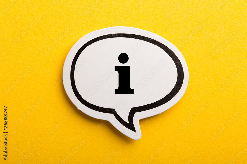 Information Sign Speech Bubble Isolated On Yellow Background Information Sign Speech Bubble Isolated On Yellow Background