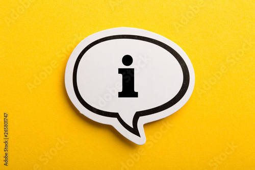 Information Sign Speech Bubble Isolated On Yellow Background